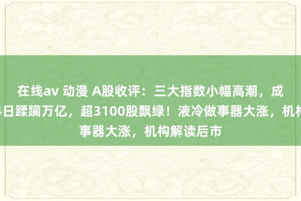 在线av 动漫 A股收评：三大指数小幅高潮，成交额鸠集4日蹂躏万亿，超3100股飘绿！液冷做事器大涨，机构解读后市
