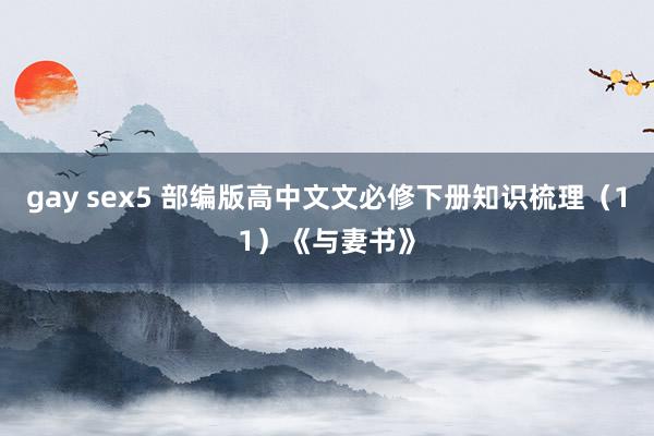 gay sex5 部编版高中文文必修下册知识梳理（11）《与妻书》
